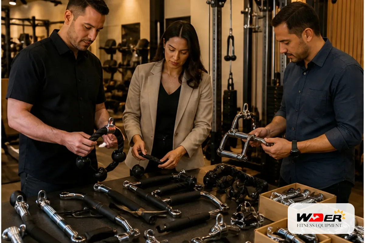 Como Estandarizar Accesorios de Maquinas de Cable para Gimnasios Comerciales con el logo de WDER